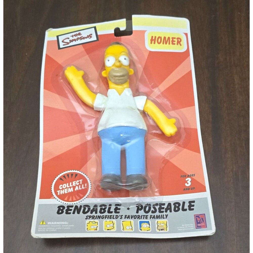 The Simpsons Homer Simpson Bendable Poseable Action Figure Ages 3+ Yellow